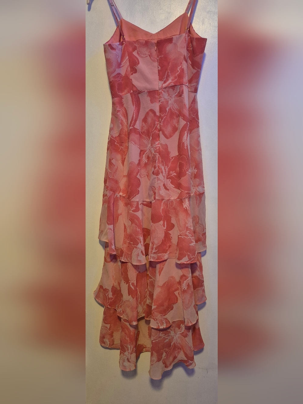 Hutch Pink Floral Asymmetrical Tiered Skirt